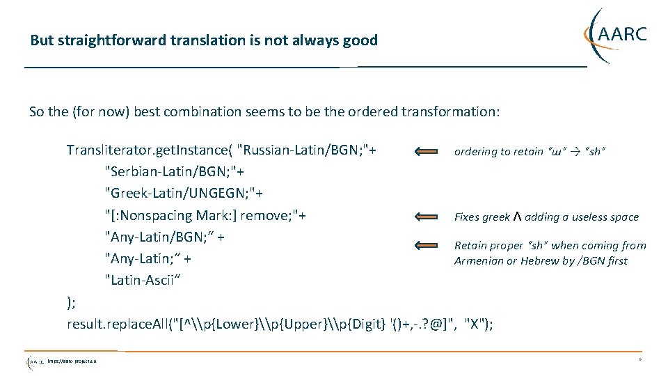 But straightforward translation is not always good So the (for now) best combination seems
