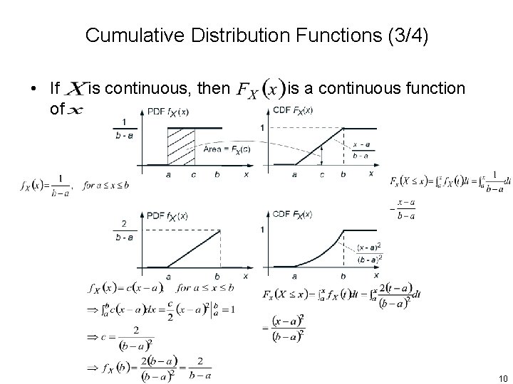 Cumulative Distribution Functions (3/4) • If of is continuous, then is a continuous function
