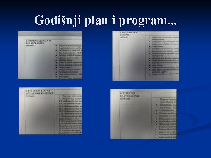 Godišnji plan i program. . . 