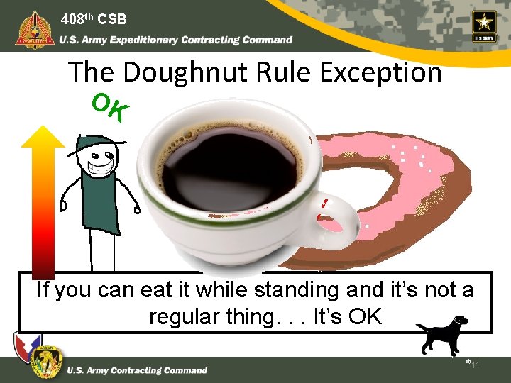 408 th CSB The Doughnut Rule Exception OK Irre gul ar If you can