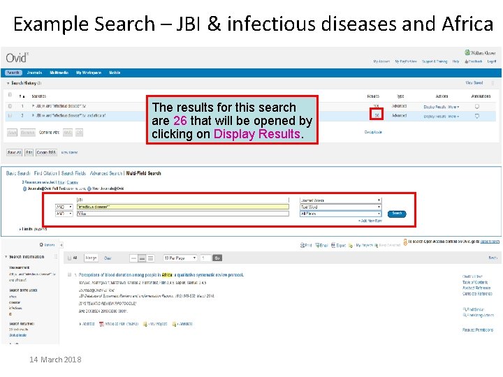 Example Search – JBI & infectious diseases and Africa The results for this search