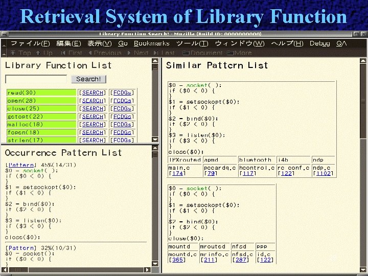 Retrieval System of Library Function 29 Retrieval System of Library Function 29