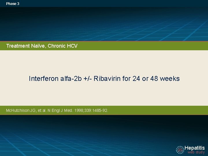 Phase 3 Treatment Naïve, Chronic HCV Interferon alfa-2 b +/- Ribavirin for 24 or