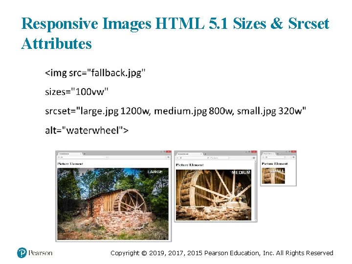 Responsive Images HTML 5. 1 Sizes & Srcset Attributes Copyright © 2019, 2017, 2015