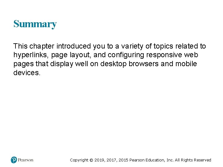 Summary This chapter introduced you to a variety of topics related to hyperlinks, page