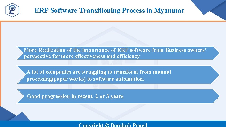 ERP Software Transitioning Process in Myanmar More Realization of the importance of ERP software
