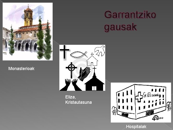 Garrantziko gausak Monasterioak Eliza, Kristautasuna Hospitalak 