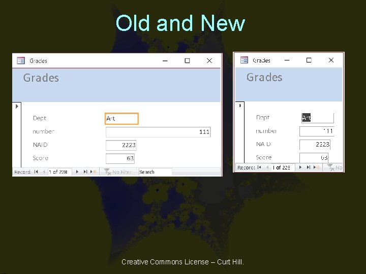 Old and New Creative Commons License – Curt Hill. Old and New Creative Commons License – Curt Hill.
