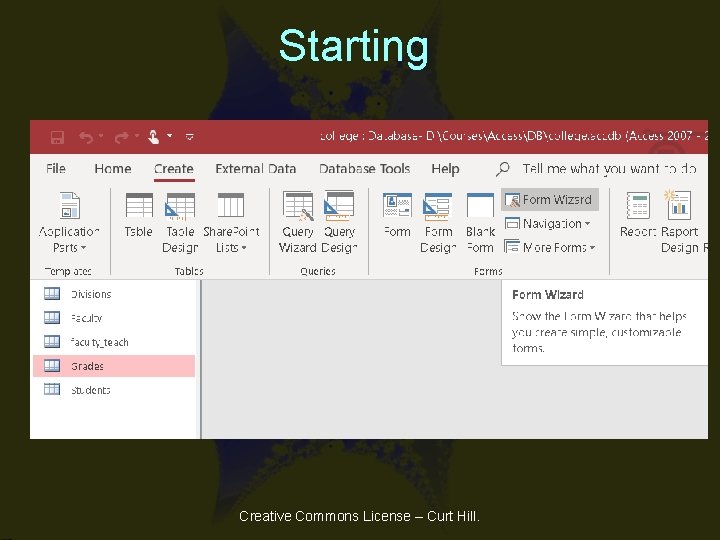 Starting Creative Commons License – Curt Hill. Starting Creative Commons License – Curt Hill.