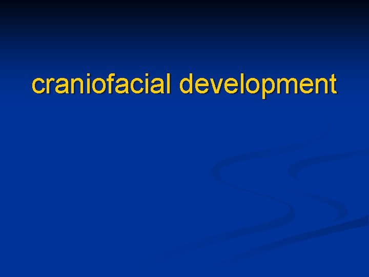 craniofacial development 