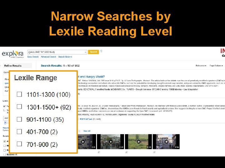 Narrow Searches by Lexile Reading Level 