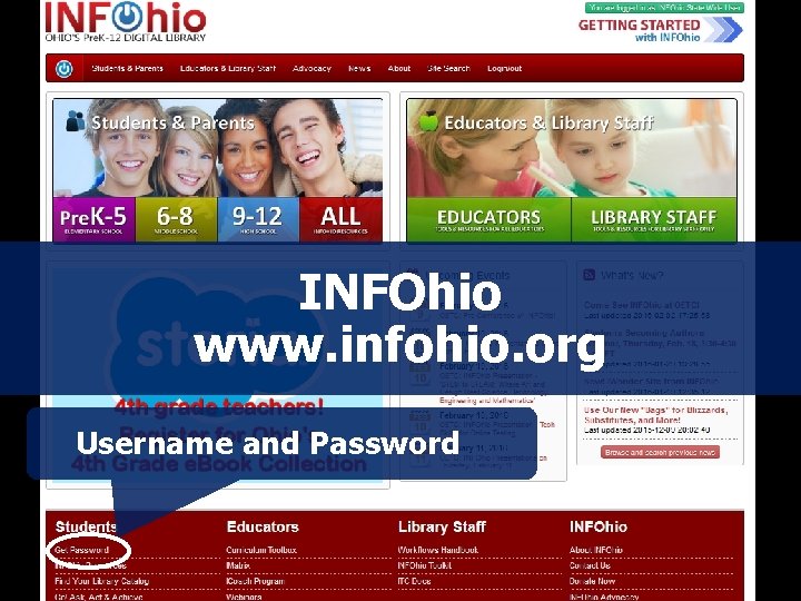 INFOhio www. infohio. org Username and Password 