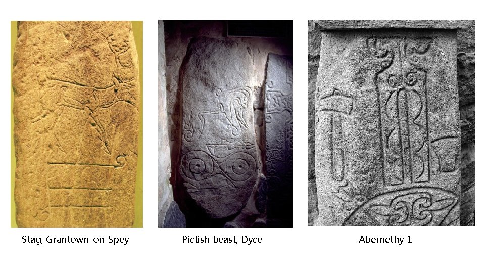 Stag, Grantown-on-Spey Pictish beast, Dyce Abernethy 1 