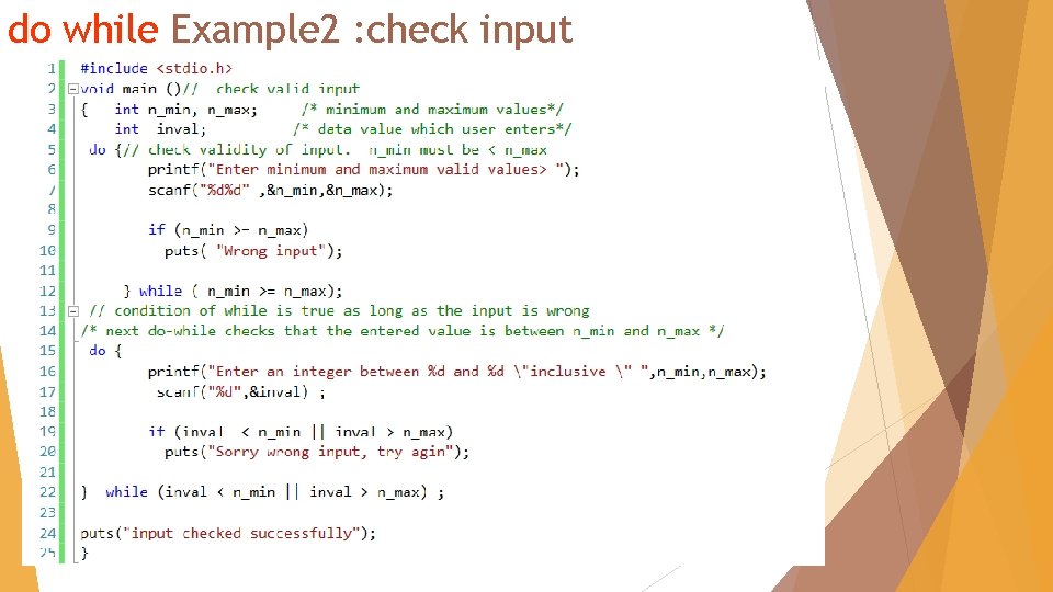 do while Example 2 : check input 