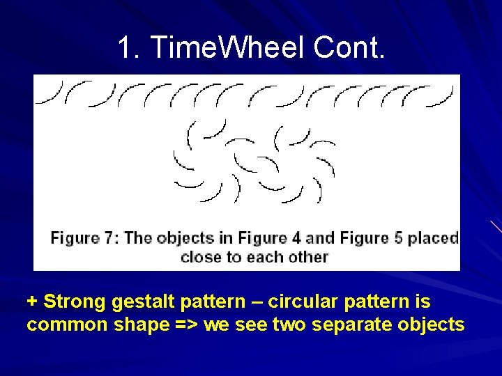 1. Time. Wheel Cont. + Strong gestalt pattern – circular pattern is common shape