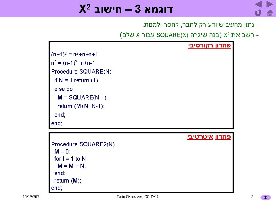 X 2 – חישוב 3 דוגמא . לחסר ולמנות , נתון מחשב שיודע רק