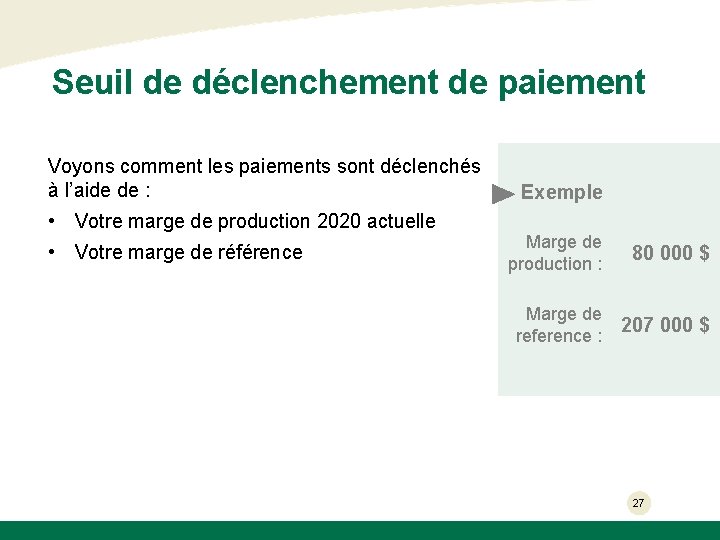 Seuil de déclenchement de paiement Voyons comment les paiements sont déclenchés à l’aide de