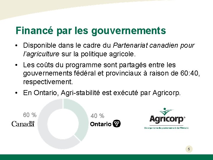 Financé par les gouvernements • Disponible dans le cadre du Partenariat canadien pour l’agriculture