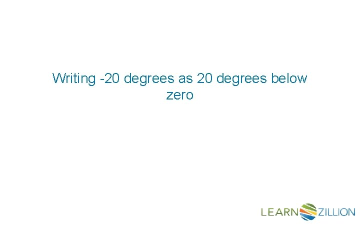 Writing -20 degrees as 20 degrees below zero 
