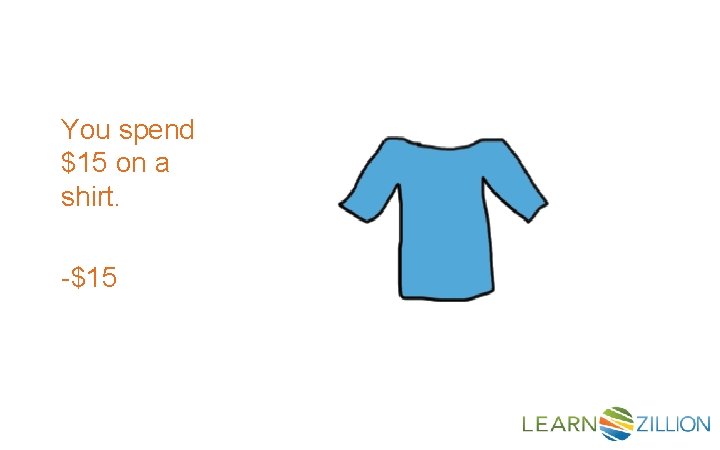 You spend $15 on a shirt. -$15 