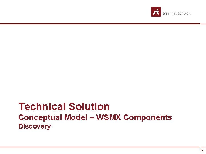 Technical Solution Conceptual Model – WSMX Components Discovery 24 