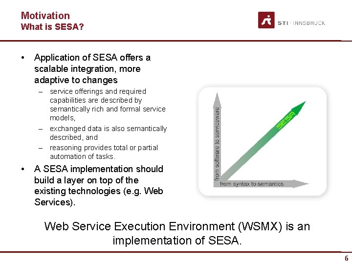 Motivation What is SESA? • Application of SESA offers a scalable integration, more adaptive
