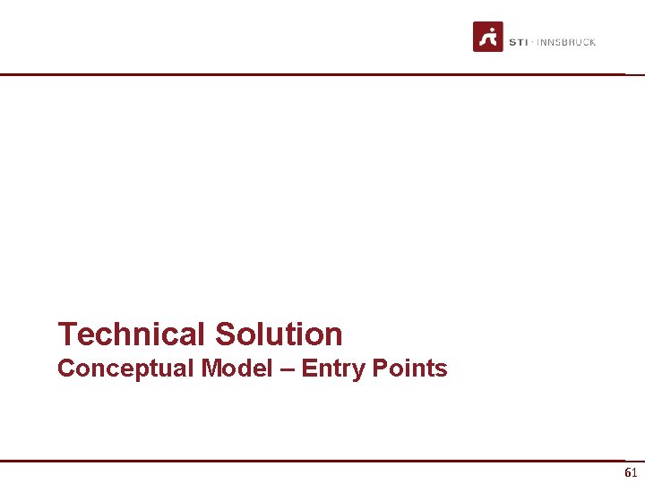 Technical Solution Conceptual Model – Entry Points 61 