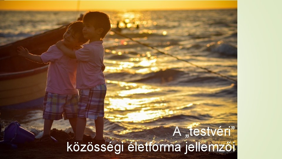 jellemzők A „testvéri” közösségi életforma jellemzői 