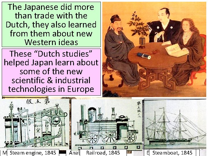 The Japanese did more than trade with the Dutch, they also learned from them