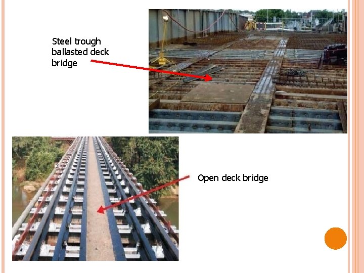 Steel trough ballasted deck bridge Open deck bridge 