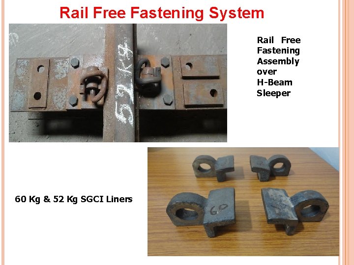 Rail Free Fastening System Rail Free Fastening Assembly over H-Beam Sleeper 60 Kg &