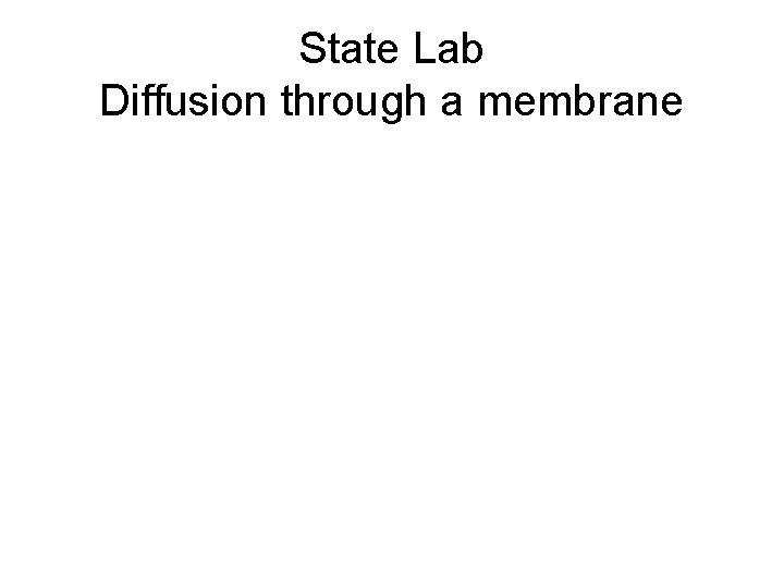 State Lab Diffusion through a membrane 