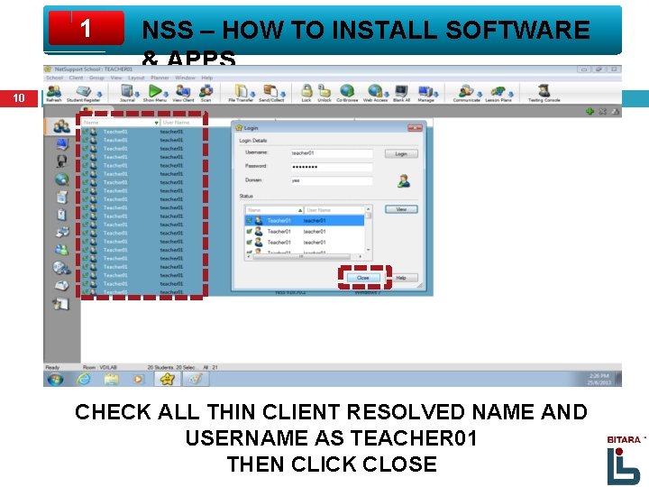 1 NSS – HOW TO INSTALL SOFTWARE & APPS 10 CHECK ALL THIN CLIENT