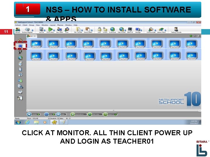 1 NSS – HOW TO INSTALL SOFTWARE & APPS 11 CLICK AT MONITOR. ALL