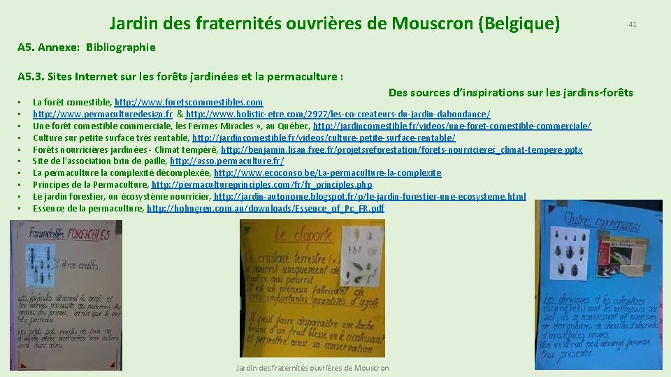 Jardin des fraternités ouvrières de Mouscron (Belgique) 41 A 5. Annexe: Bibliographie A 5.