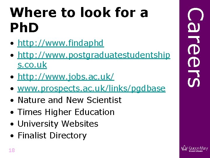  • http: //www. findaphd • http: //www. postgraduatestudentship s. co. uk • http: