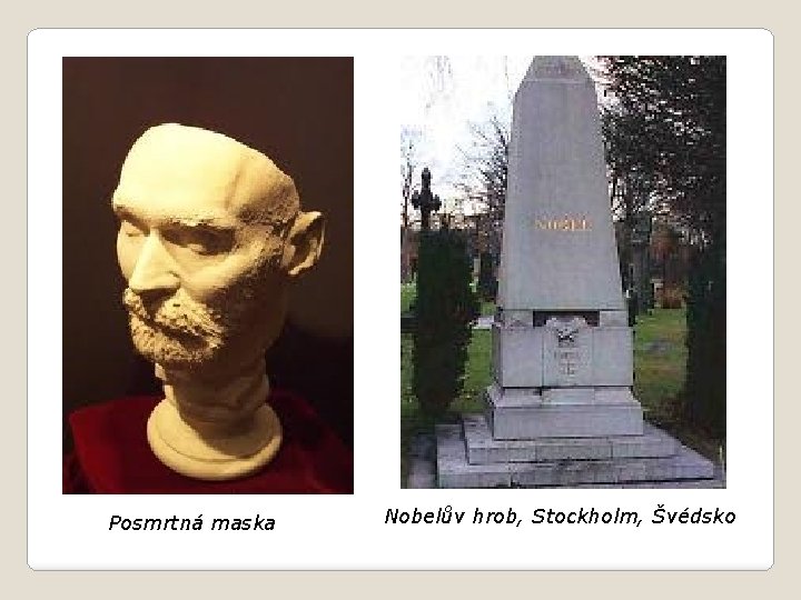 Posmrtná maska Nobelův hrob, Stockholm, Švédsko 