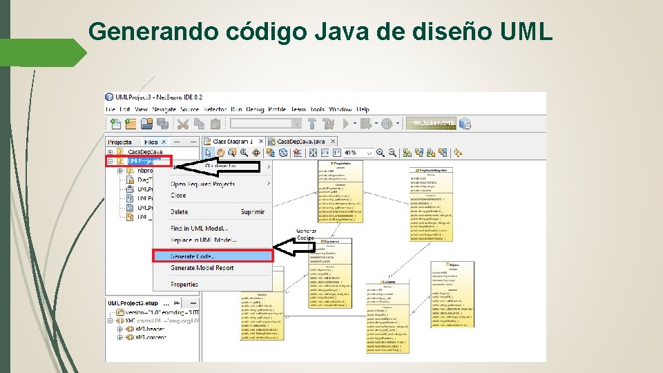 Generando código Java de diseño UML 