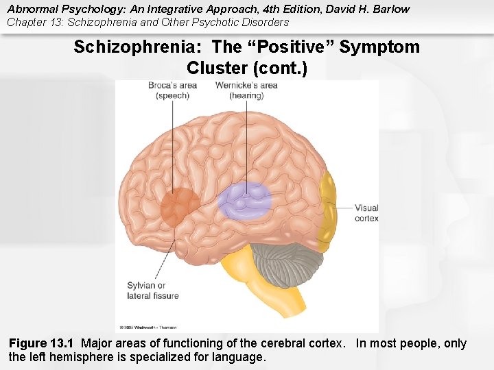 Abnormal Psychology: An Integrative Approach, 4 th Edition, David H. Barlow Chapter 13: Schizophrenia