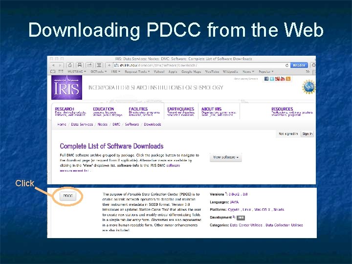 Downloading PDCC from the Web Click 