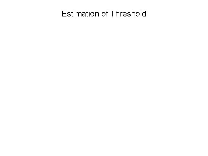Estimation of Threshold 
