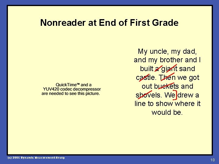 Nonreader at End of First Grade My uncle, my dad, and my brother and