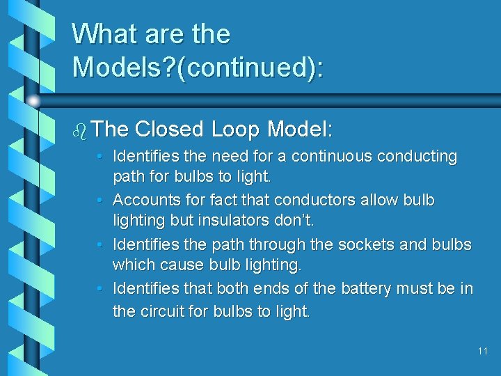 What are the Models? (continued): b The Closed Loop Model: • Identifies the need