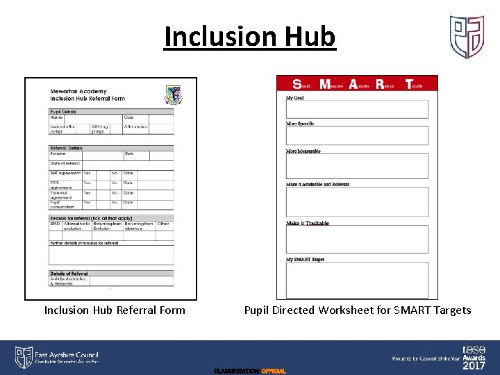 Inclusion Hub Referral Form Pupil Directed Worksheet for SMART Targets CLASSIFICATION: OFFICIAL 