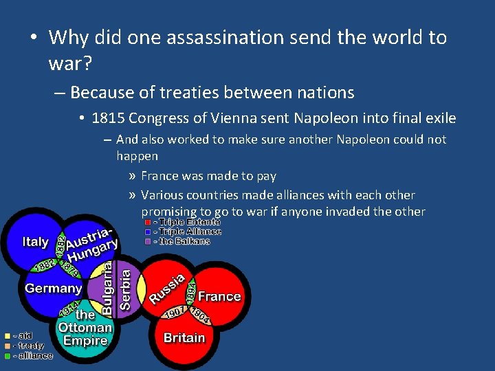  • Why did one assassination send the world to war? – Because of