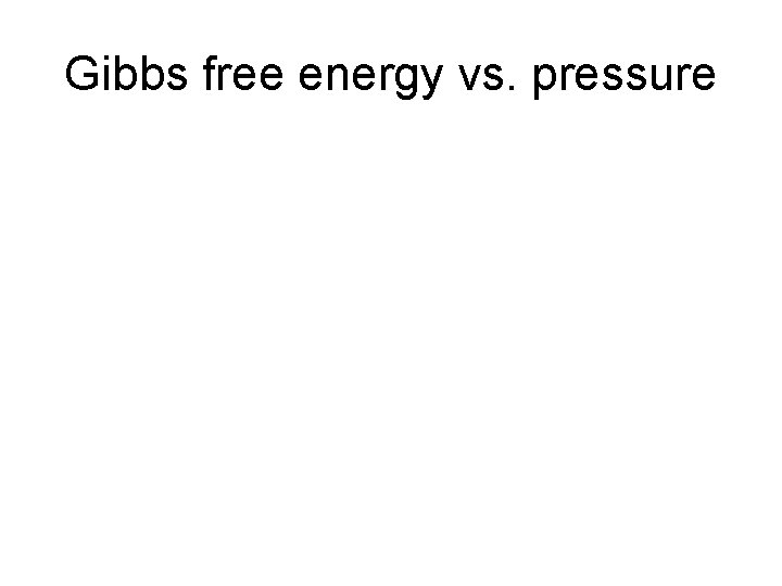 Gibbs free energy vs. pressure 