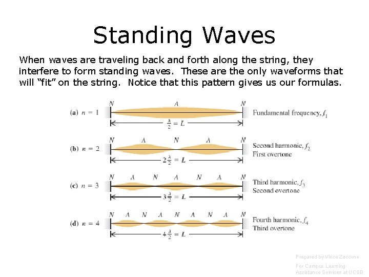 Standing Waves When waves are traveling back and forth along the string, they interfere