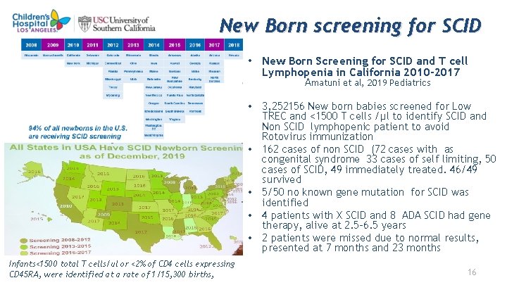 New Born screening for SCID • New Born Screening for SCID and T cell