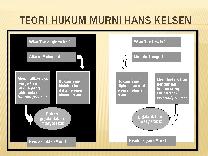 TEORI HUKUM MURNI HANS KELSEN What The ought to be ? What The Law