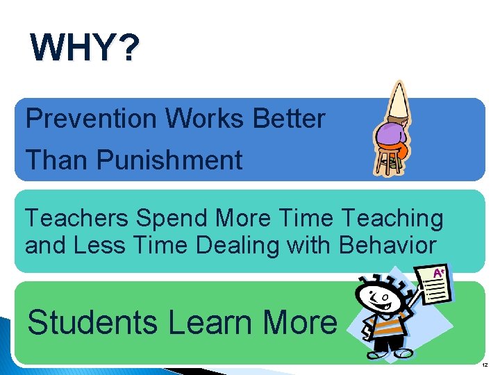 WHY? Prevention Works Better Than Punishment Teachers Spend More Time Teaching and Less Time